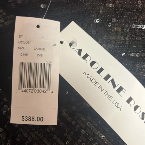 Caroline Rose Black Sequin Caftan Top - Picture 10 of 11